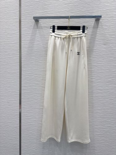 CCロゴ ドローストリング スウェットパンツ シャネル パンツ コピー ホワイト