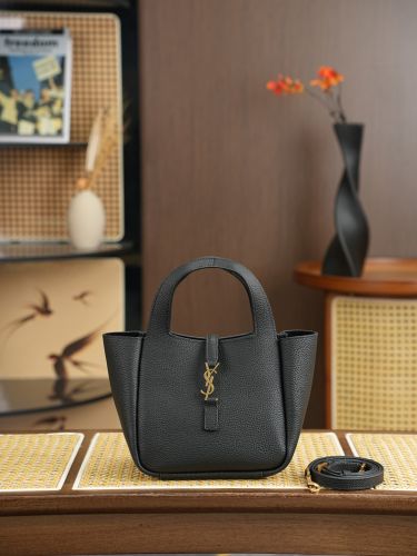 人気 YSL サンローラン ル・サンカセット スモール トートバッグ 偽物 ブラック