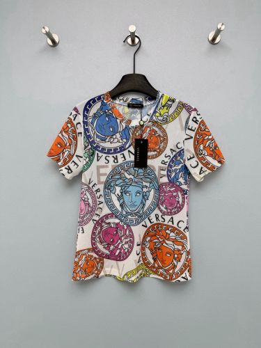 メデューサ マルチカラー メッシュ トップス ヴェルサーチ Tシャツ 偽物 ホワイト