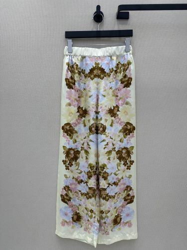 プリント シルク ツイル ワイドパンツ ヴェルサーチ パンツ コピー レディース