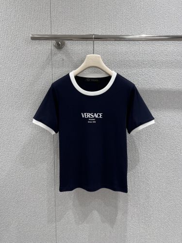 定番 カジュアル リンガーTシャツ ヴェルサーチ Tシャツ コピー ネイビー