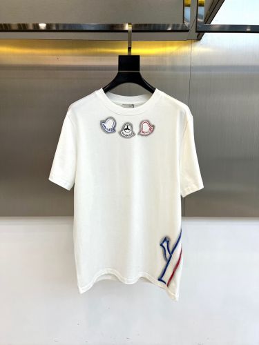 カジュアル ロゴ クルーネック 半袖Tシャツ モンクレール Tシャツ 偽物 ホワイト