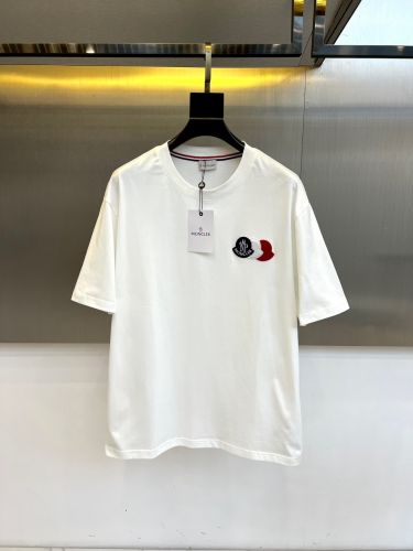 お洒落 モンクレール Tシャツ 偽物 コットン クルーネック 半袖Tシャツ ホワイト