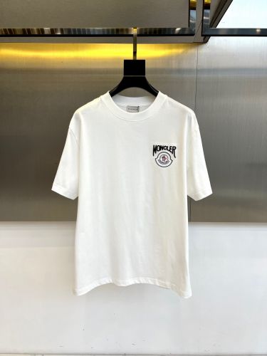 シンプル ロゴ刺繍 半袖Tシャツ モンクレール Tシャツ 偽物 クルーネック ホワイト