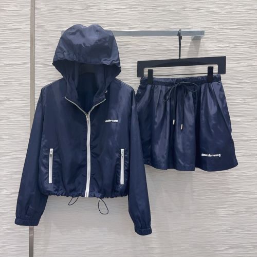 フーデッドジャケット＆ミニスカート アレキサンダーワング セットアップ 偽物 ネイビー