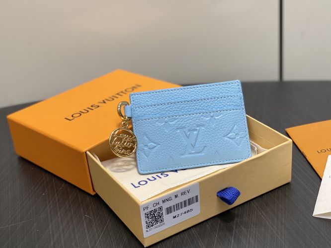 ルイ･ヴィトン 財布 スーパーコピー M27485 カードケース ポルト カルト･LV チャーム ブルー