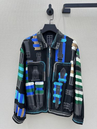 注目される プリント ブルゾン エルメス ジャケット コピー ジップアップ