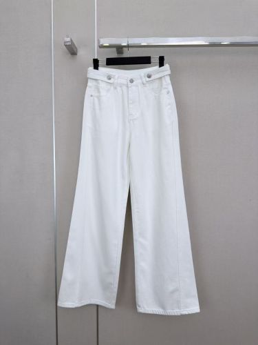 洗練された ビジューボタン デニムパンツ エルメス ジーンズ コピー ホワイト
