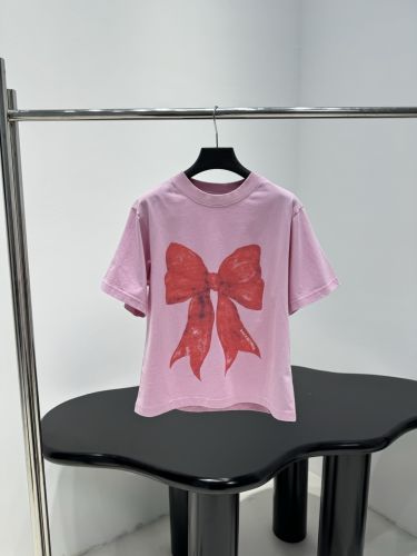 目を引く リボン 半袖Tシャツ バレンシアガ Tシャツ コピー ピンク