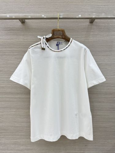 タイスリーブ コットンTシャツ バーバリー Tシャツ コピー ホワイト
