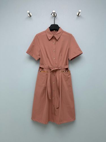 シンプル 半袖 シャツワンピース バーバリー ワンピース コピー ピンク