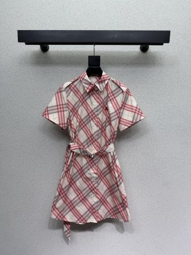 チェック柄 ベルト付き シャツワンピース バーバリー ワンピース コピー ピンク