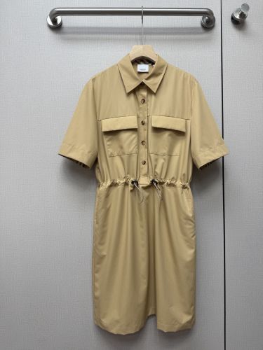 洗練された コットン シャツドレス バーバリー ワンピース コピー ベージュ