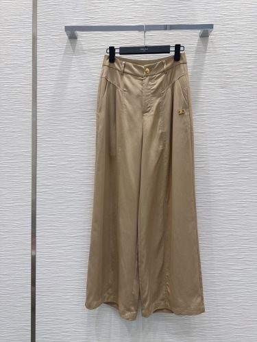エレガント ワイドレッグ トラウザーズ セリーヌ パンツ コピー ベージュ