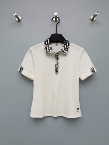 カジュアル 上品 半袖ポロシャツ クリスチャン・ディオール Tシャツ コピー ホワイト