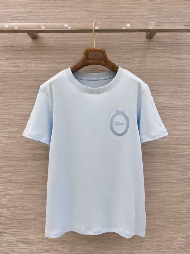 Dior Médaillon エンブロイダリー 半袖Tシャツ クリスチャン・ディオール Tシャツ コピー ライトブルー