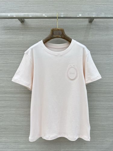 Dior Médaillon エンブロイダリー 半袖Tシャツ クリスチャン・ディオール Tシャツ コピー ピンク