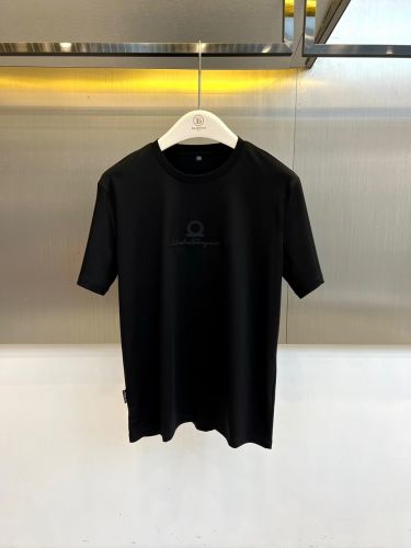 カジュアル 洗練された 半袖Tシャツ サルヴァトーレ・フェラガモ Tシャツ 偽物 ブラック