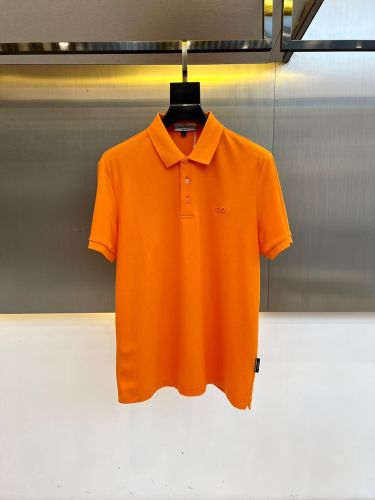 シンプル コットンピケ 半袖 ポロシャツ サルヴァトーレ・フェラガモ Tシャツ 偽物 オレンジ