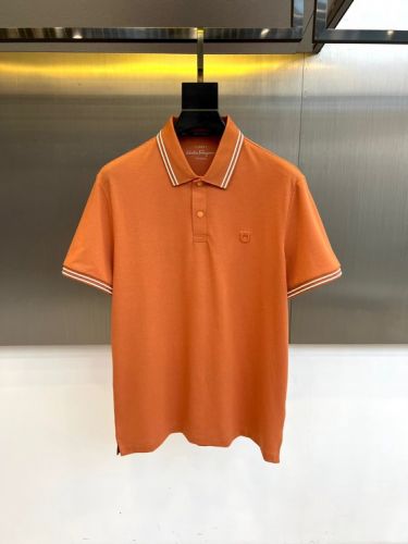 サルヴァトーレ・フェラガモ Tシャツ 偽物 洗練された ストレッチ ポロシャツ オレンジ