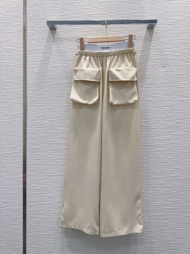 ロゴウエスト カーゴパンツ ミュウミュウ パンツ コピー ベージュ