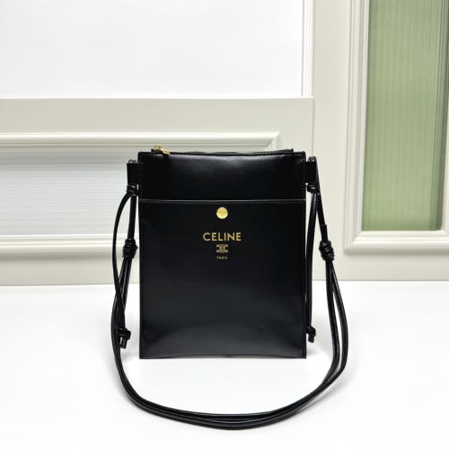 シンプル 上品 フラットショルダーバッグ セリーヌ バッグ コピー ブラック