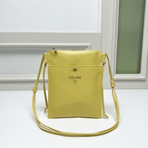 セリーヌ バッグ コピー シンプル 上品 フラットショルダーバッグ イエロー