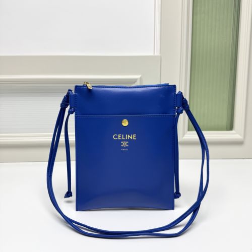 上品 シンプル セリーヌ バッグ コピー フラットショルダーバッグ ブルー