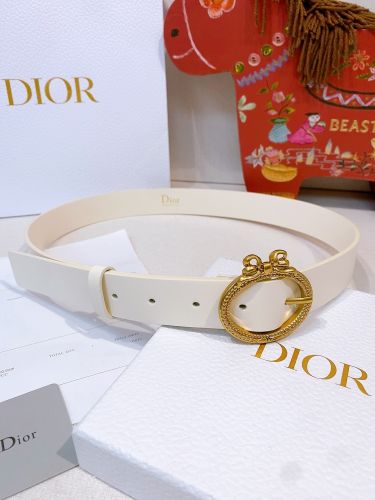 クリスチャン・ディオール Dior Médaillon ベルト コピー 30mm ホワイト
