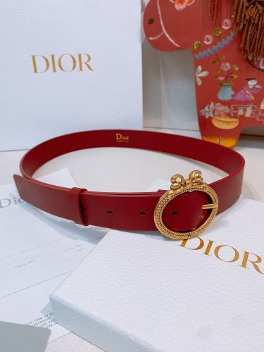クリスチャン・ディオール Dior Médaillon ベルト コピー 30mm レッド