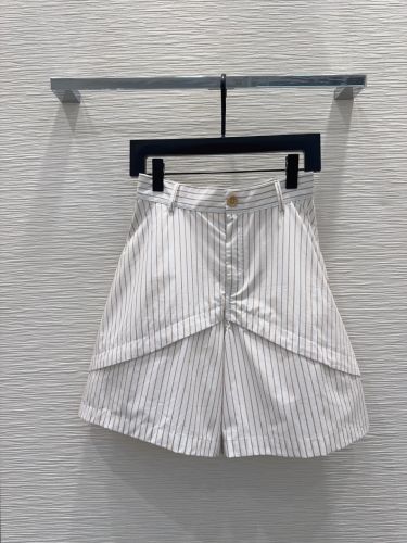 コットン ストライプ ショートパンツ ロエベ パンツ 偽物 ホワイト