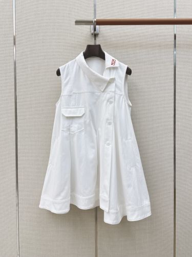 アシンメトリー ノースリーブ チュニック ドレス ロエベ ワンピース コピー ホワイト