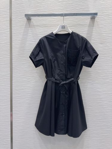 アナグラム刺繍 コットン シャツワンピース ロエベ ワンピース コピー ブラック