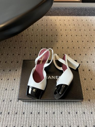 バイカラー ハイヒール 目を惹く シャネル パンプス コピー スリングバック 