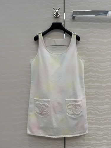 フェミニン ノースリーブ デニムワンピース シャネル ワンピース コピー