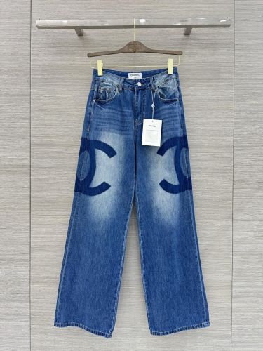 スタイリッシュ CCロゴ デニムパンツ シャネル ジーンズ 偽物 ブルー