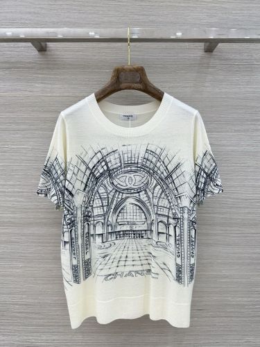 ウール 半袖ニット プルオーバー シャネル ニット 偽物 クルーネック