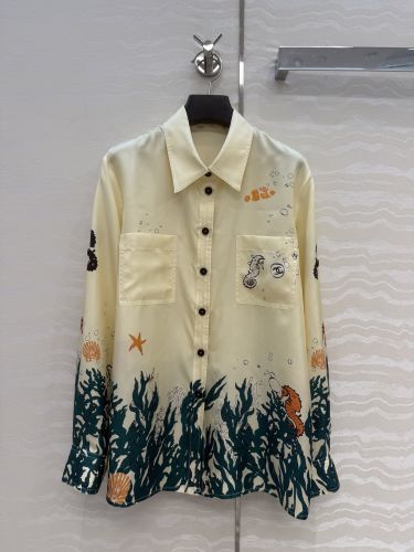 ココビーチ シルクシャツ シャネル シャツ コピー プリント トップス