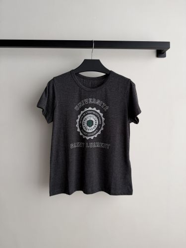 カジュアル リネン混 半袖Tシャツ イヴ・サンローラン Tシャツ 偽物 
