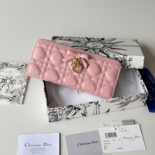 クリスチャン・ディオール 財布 スーパーコピー Lady Dior Voyageur スリムウォレット ピンク