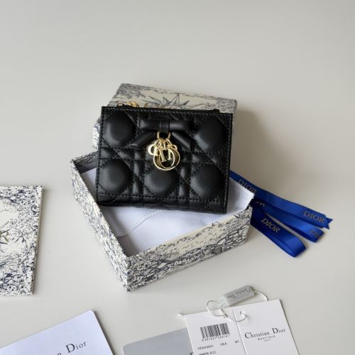 Lady Dior Dahlia ウォレット クリスチャン・ディオール 財布 スーパーコピー ブラック
