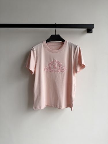 シンプル 上品 エンブロイダリー 半袖Tシャツ ラルフローレン Tシャツ 偽物 ピンク
