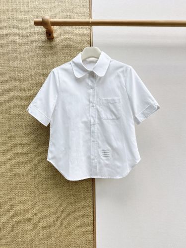 カジュアル 可愛い 半袖シャツ トムブラウン シャツ コピー ホワイト