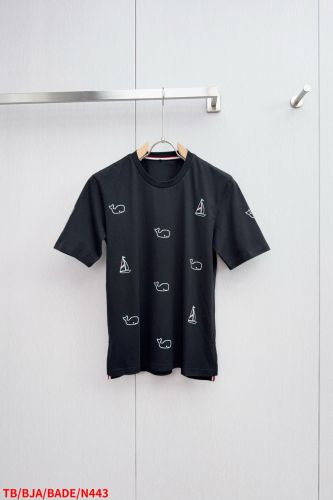 遊び心満載 クジラ ヨット 半袖Tシャツ トムブラウン Tシャツ コピー ブラック