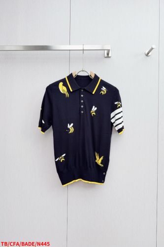 カジュアル 洗練された ニットポロ トムブラウン ニット コピー ネイビー