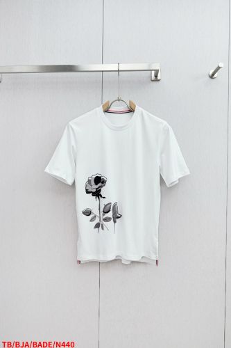 プリント コットン 半袖Tシャツ トムブラウン Tシャツ コピー ホワイト