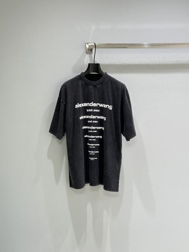 ユニセックス エンボスロゴ 半袖Tシャツ アレキサンダーワング Tシャツ コピー ブラック