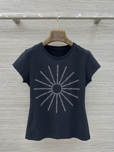 ラインストーンロゴ 半袖Tシャツ アレキサンダーワング Tシャツ コピー ブラック