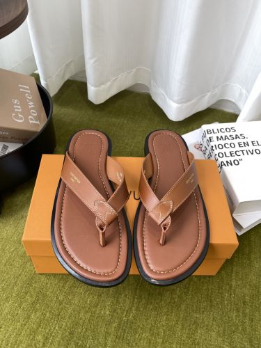 カジュアル LV サンセット トング ルイ・ヴィトン サンダル スーパーコピー ブラウン