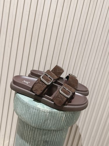 洗練された スエード LV ヴェニス ミュール ルイ・ヴィトン サンダル コピー ダークブラウン